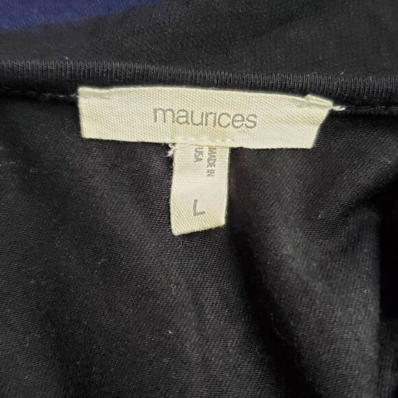 Maurices Black Flutter Sleeve Blouse L Women’s Dressy Keyhole Back Top Layered C - Picture 4 of 7